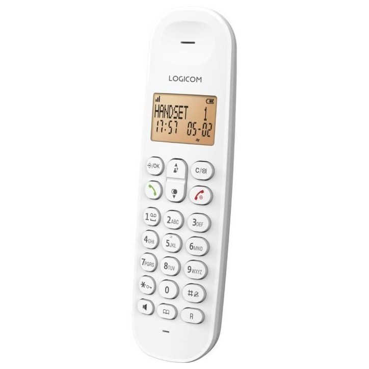 Téléphone fixe sans fil - LOGICOM - DECT ILOA 155T SOLO - Blanc - Avec répondeur Téléphone fixe sans fil - LOGICOM - DECT ILOA 155T SOLO - Blanc - Avec répondeur