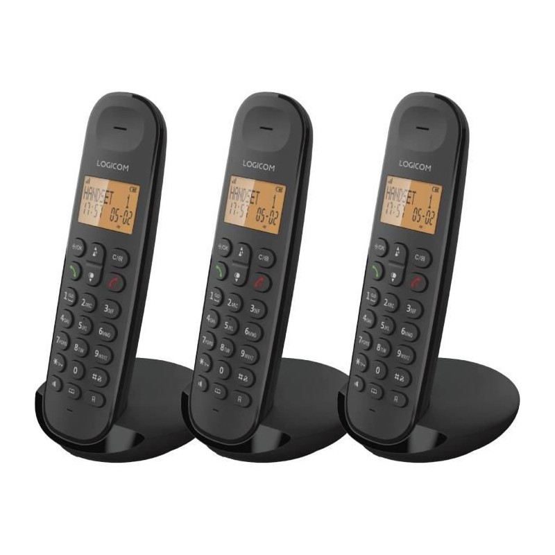 Téléphone fixe sans fil - LOGICOM - DECT ILOA 350 TRIO - Noir - Sans