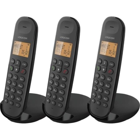 Téléphone fixe sans fil - LOGICOM - DECT ILOA 350 TRIO - Noir - Sans