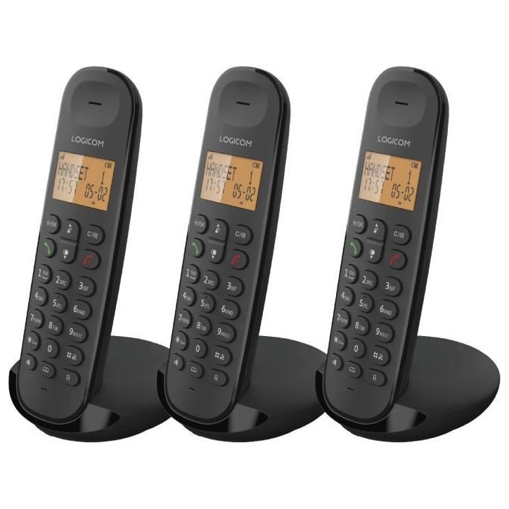 Téléphone fixe sans fil - LOGICOM - DECT ILOA 350 TRIO - Noir - Sans répondeur