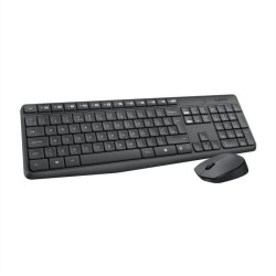 Ensemble Clavier Souris - Sans fil - Logitech - MK235 - AZERTY - Graph