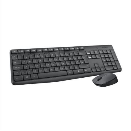 Ensemble Clavier Souris - Sans fil - Logitech - MK235 - AZERTY - Graph