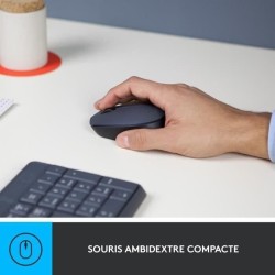 Ensemble Clavier Souris - Sans fil - Logitech - MK235 - AZERTY - Graph