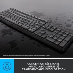 Ensemble Clavier Souris - Sans fil - Logitech - MK235 - AZERTY - Graph