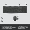 Ensemble Clavier Souris - Sans fil - Logitech - MK235 - AZERTY - Graph Ensemble Clavier Souris - Sans fil - Logitech - MK235 - AZERTY - Graph