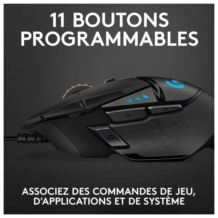 Souris gamer - Filaire - Logitech G - G502 Hero - Noir Souris gamer - Filaire - Logitech G - G502 Hero - Noir
