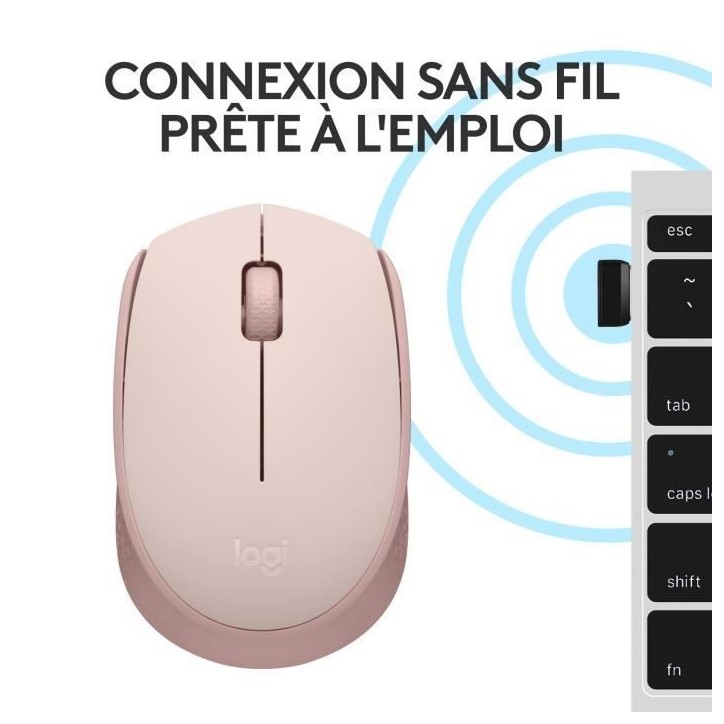 Souris - Sans Fil - Logitech - M171 - Rose - Ambidextre Souris - Sans Fil - Logitech - M171 - Rose - Ambidextre