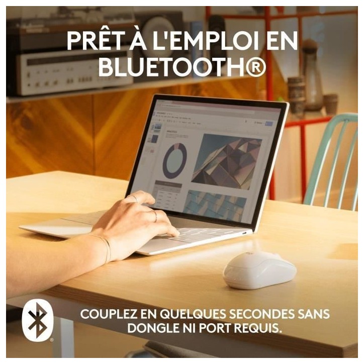 Souris - Sans fil - Logitech - M240 Silent - Blanc Souris - Sans fil - Logitech - M240 Silent - Blanc