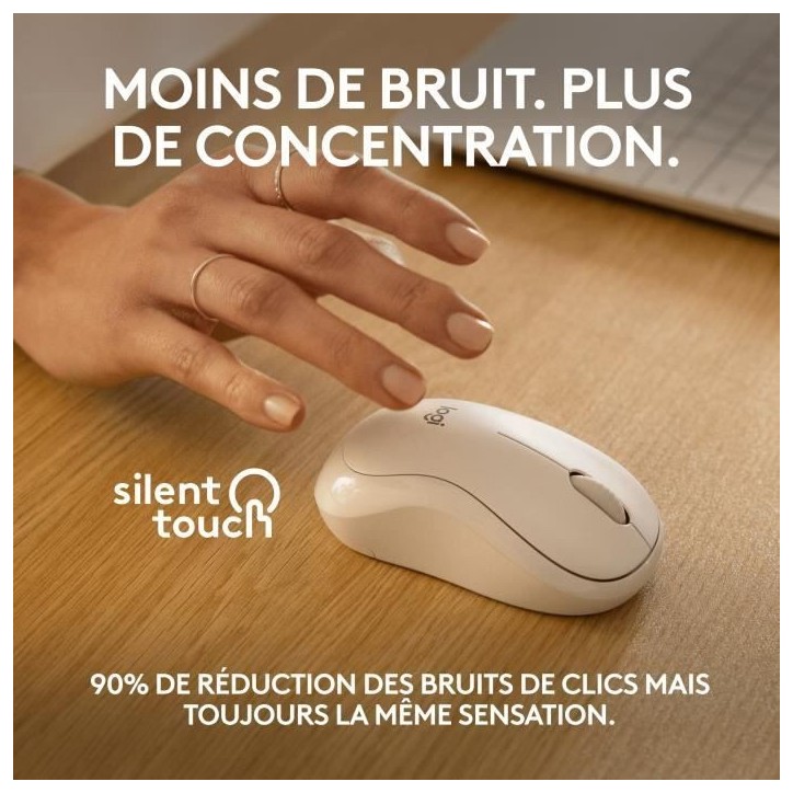Souris - Sans fil - Logitech - M240 Silent - Blanc Souris - Sans fil - Logitech - M240 Silent - Blanc
