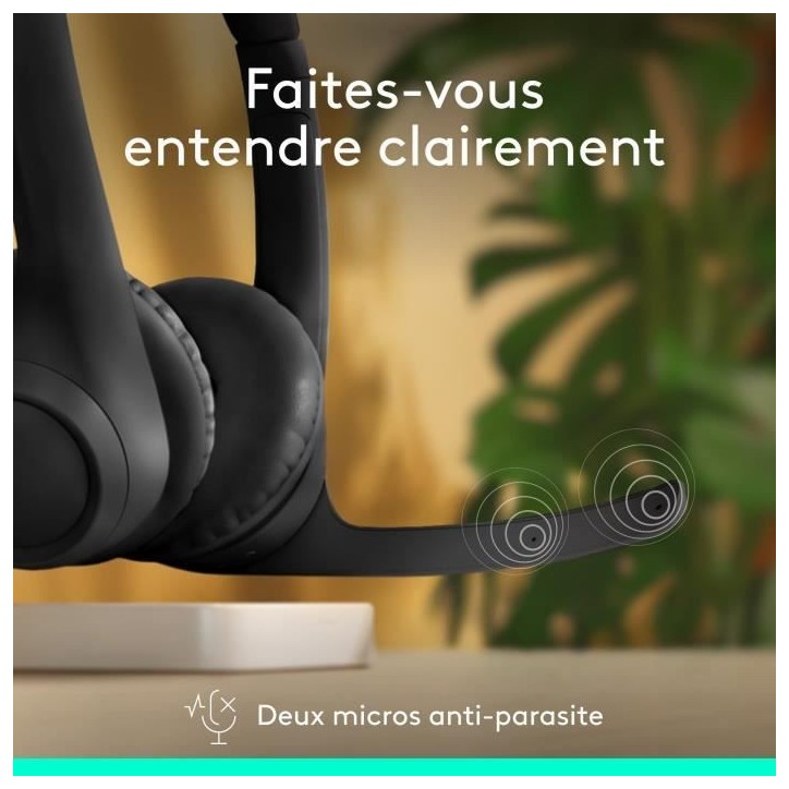 Casque - Sans fil - Logitech - Zone 300 - Bluetooth - Anti-parasite - Noir