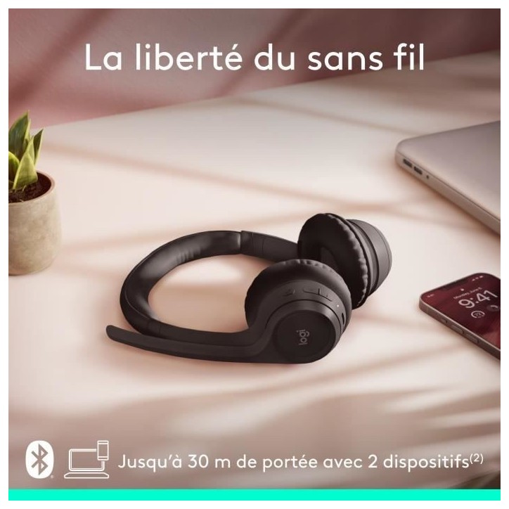 Casque - Sans fil - Logitech - Zone 300 - Bluetooth - Anti-parasite - Noir