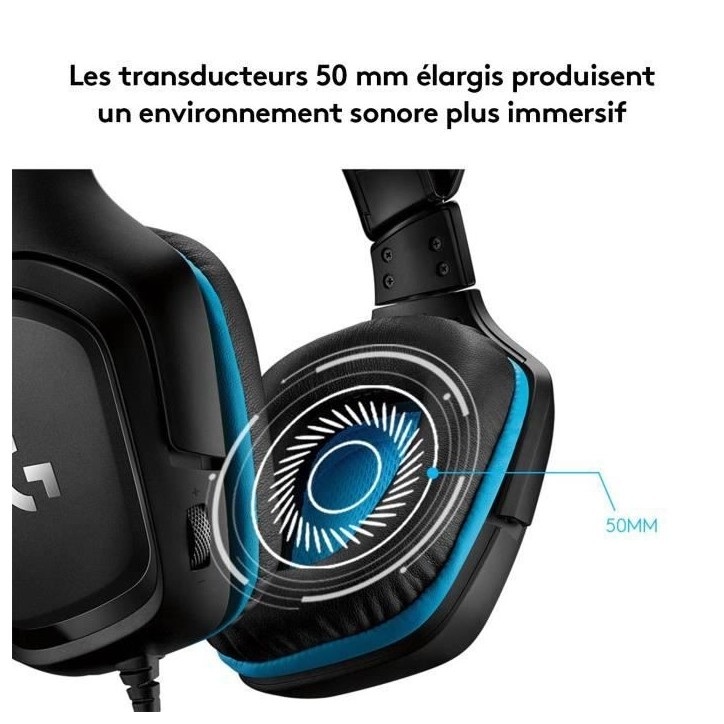 Casque gamer - Filaire - Logitech G - G432 - USB - Xbox One, PS4, Switch, PC, MAC - Noir Casque gamer - Filaire - Logitech G - G432 - USB - Xbox One, PS4, Switch, PC, MAC - Noir