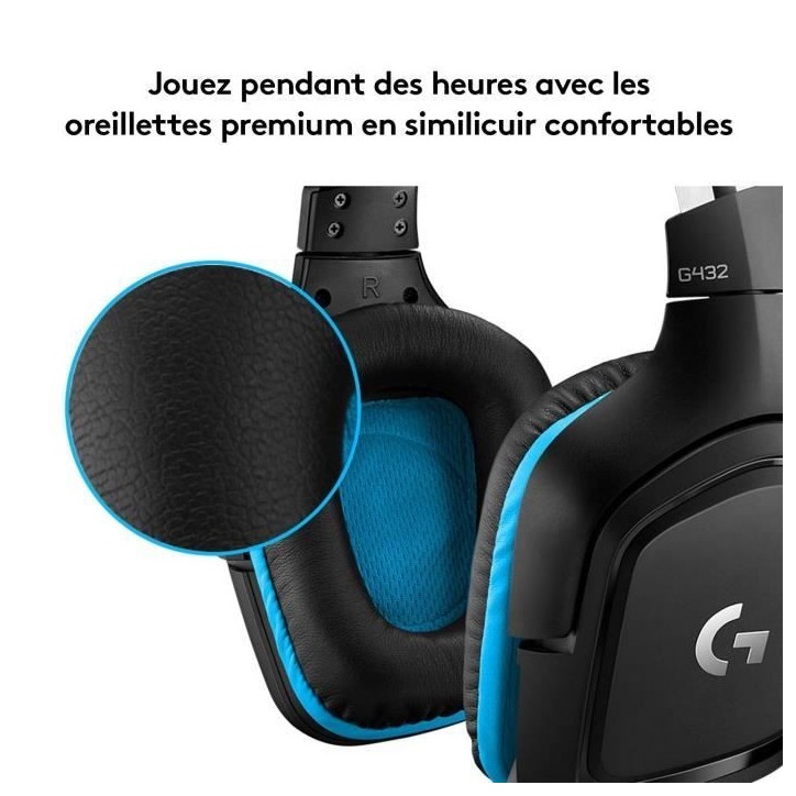 Casque gamer - Filaire - Logitech G - G432 - USB - Xbox One, PS4, Switch, PC, MAC - Noir Casque gamer - Filaire - Logitech G - G432 - USB - Xbox One, PS4, Switch, PC, MAC - Noir