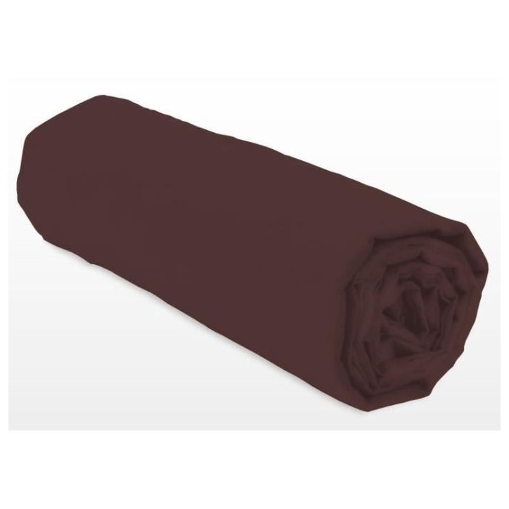 Drap-housse - LOVELY HOME - LH71601 - 90x190+25 cm - Marron