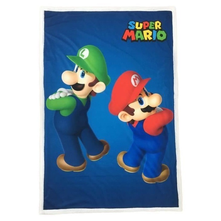 Couverture Sherpa - MARIO BROS - Mario & Luigi - 100 x 150 cm