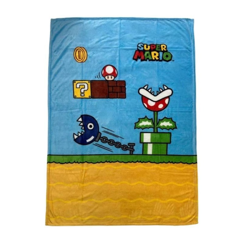 Couverture Sherpa - MARIO BROS - Vintage - 100 x 150 cm