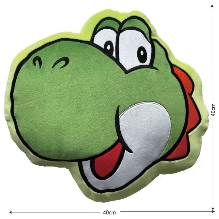 Coussin 3D - MARIO BROS - Visage Yoshi - Microfibre - 40 cm Coussin 3D - MARIO BROS - Visage Yoshi - Microfibre - 40 cm