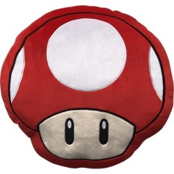 Coussin 3D - MARIO BROS - Champignon - Microfibre - 40 cm
