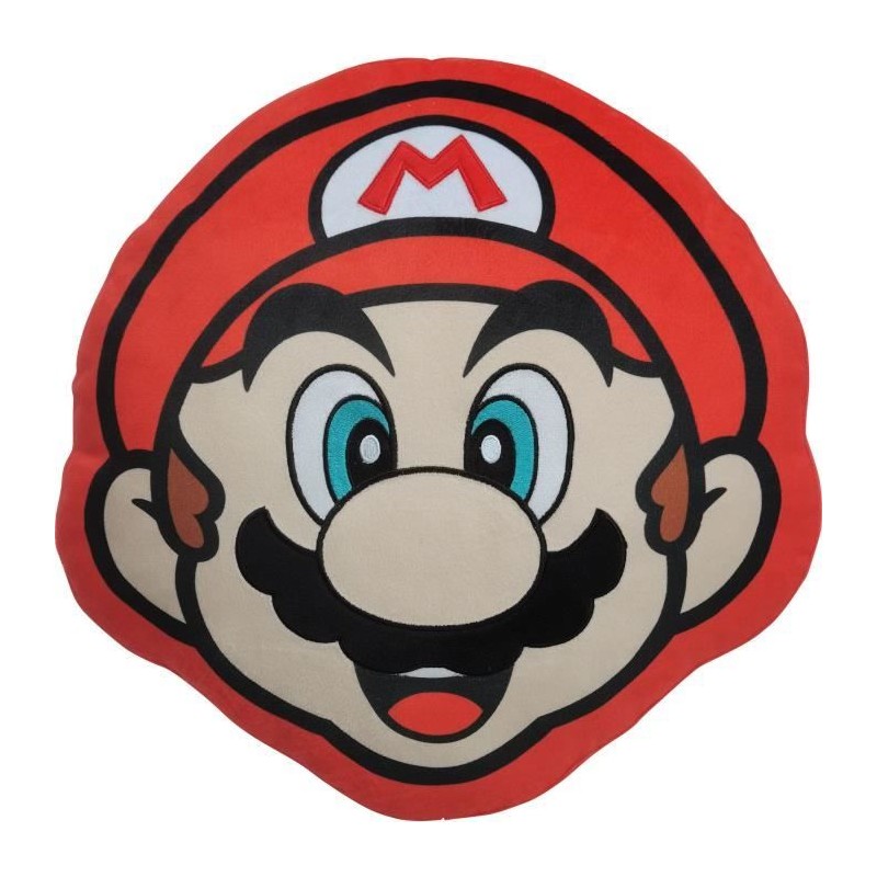 Coussin 3D - MARIO BROS - Visage Mario - Microfibre - 40 cm Coussin 3D - MARIO BROS - Visage Mario - Microfibre - 40 cm