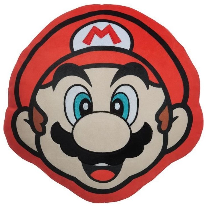 Coussin 3D - MARIO BROS - Visage Mario - Microfibre - 40 cm Coussin 3D - MARIO BROS - Visage Mario - Microfibre - 40 cm
