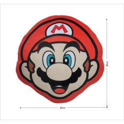Coussin 3D - MARIO BROS - Visage Mario - Microfibre - 40 cm