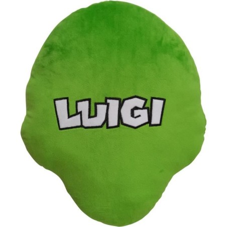Coussin 3D - MARIO BROS - Visage Luigi - Microfibre - 40 cm