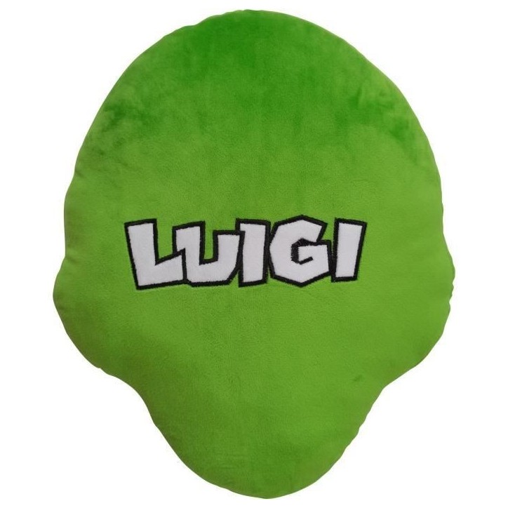 Coussin 3D - MARIO BROS - Visage Luigi - Microfibre - 40 cm