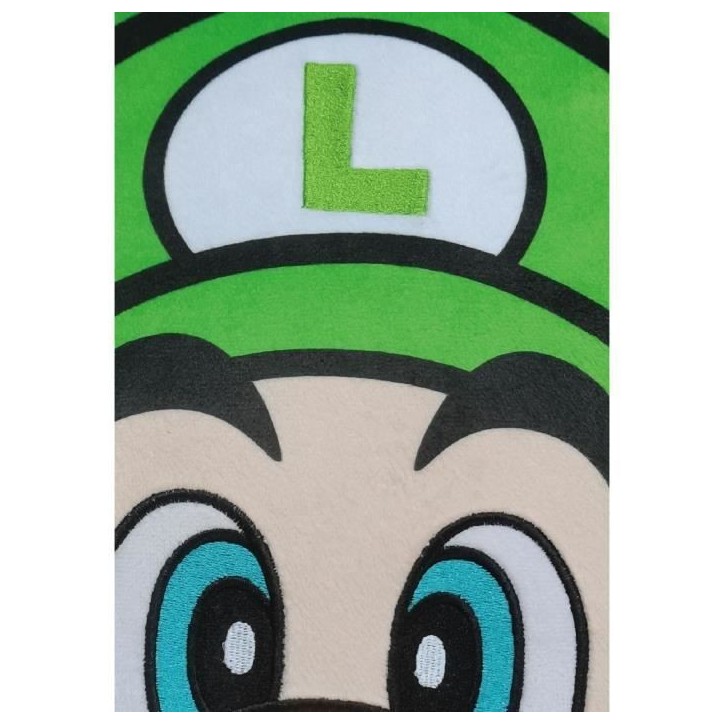 Coussin 3D - MARIO BROS - Visage Luigi - Microfibre - 40 cm
