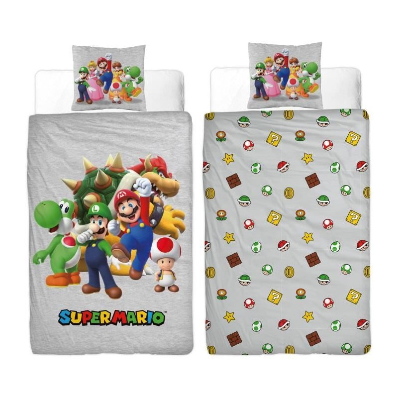 Parure de lit réversible - MARIO BROS - Super Mario - Microfibre - 1 Parure de lit réversible - MARIO BROS - Super Mario - Microfibre - 1