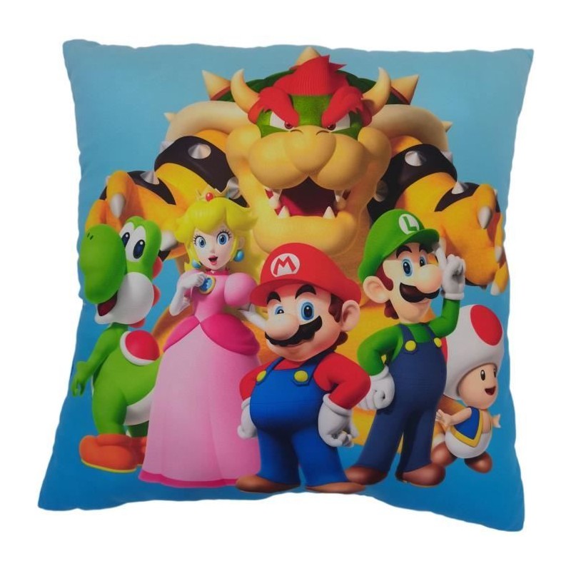 Coussin double face - Carré - MARIO BROS - Mario et ses amis - Microf Coussin double face - Carré - MARIO BROS - Mario et ses amis - Microf