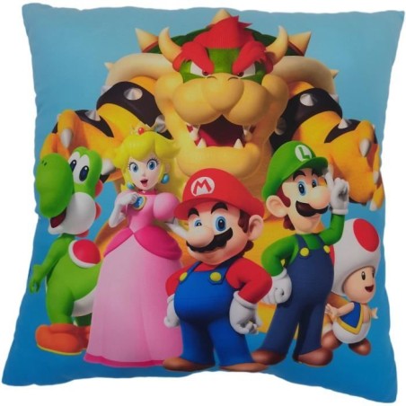 Coussin double face - Carré - MARIO BROS - Mario et ses amis - Microf