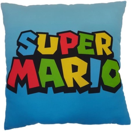 Coussin double face - Carré - MARIO BROS - Mario et ses amis - Microfibre - 40 x 40 cm