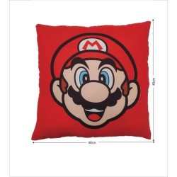 Coussin double face - Carré - MARIO BROS - Mario et Luigi - Microfibr