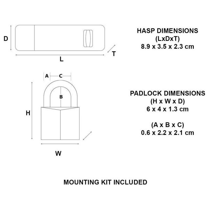 Pack Comprenant un Moraillon de Porte et un Cadenas a Clé - MASTER LOCK - 140703EURD -