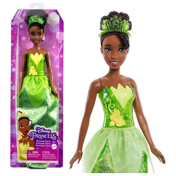 Tiana Poupée 29 cm, Mattel Poupée Disney Princesses habillage et accessoires HLW04