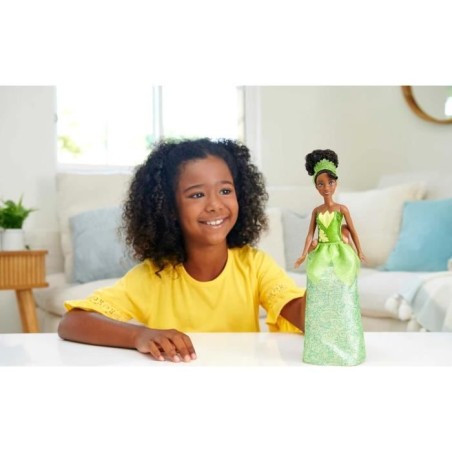 Tiana Poupée 29 cm, Mattel Poupée Disney Princesses habillage et accessoires HLW04