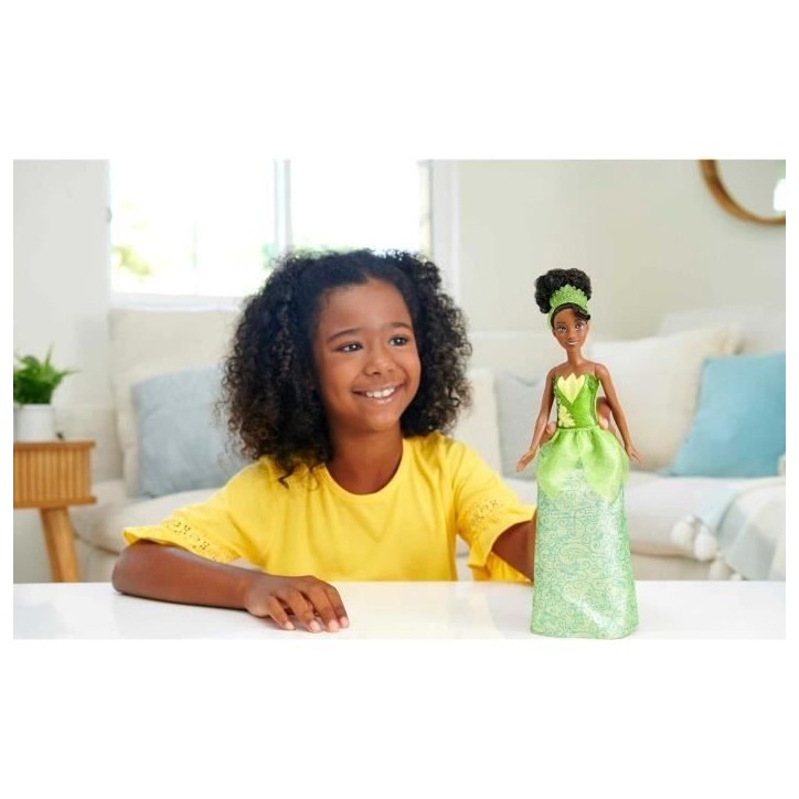 Tiana Poupée 29 cm, Mattel Poupée Disney Princesses habillage et accessoires HLW04