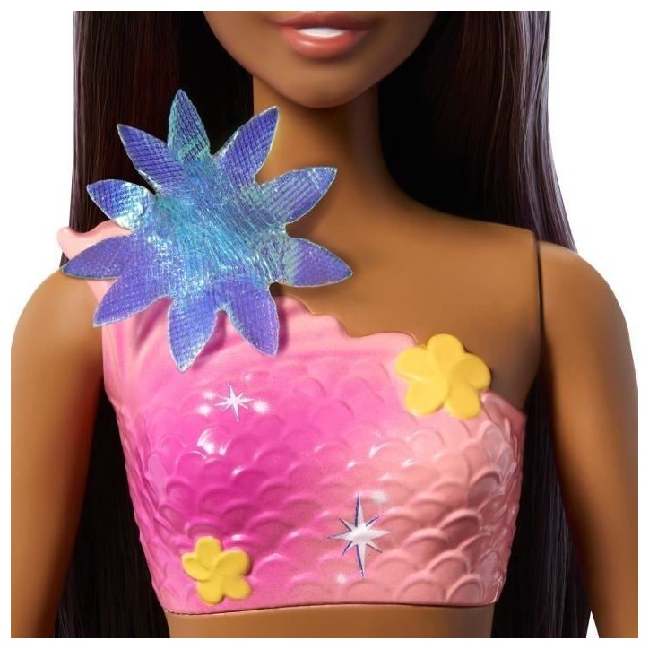 Barbie - Sirene Fleur Magique - Poupée aux longs cheveux bruns - Barbie - JDM73