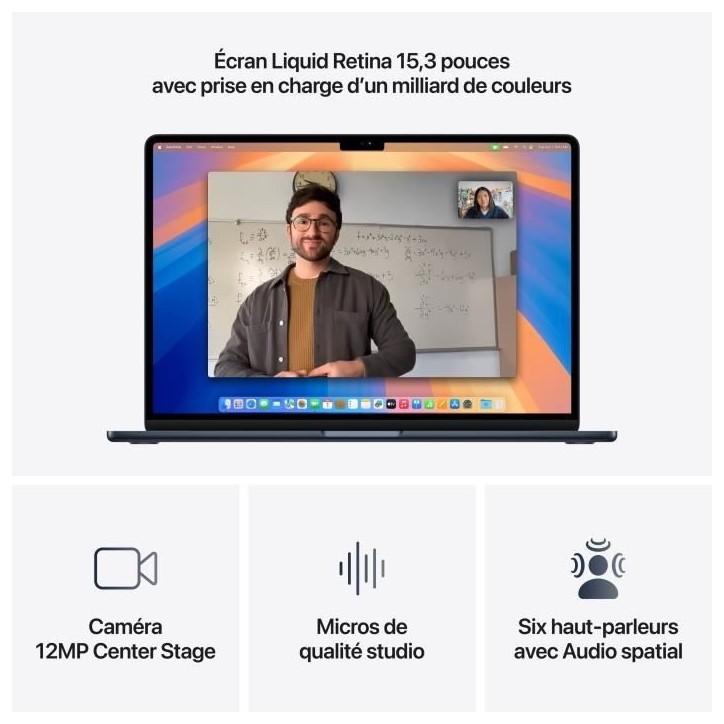 Apple - 15,3 MacBook Air M4 (2025) - RAM 24Go - Stockage 512Go - CPU 10 coeurs - GPU 10 coeurs - Minuit