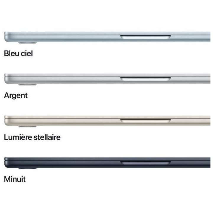 Apple - 13,6 MacBook Air M4 (2025) - RAM 24Go - Stockage 512Go - CPU 10 coeurs - GPU 10 coeurs - Bleu ciel