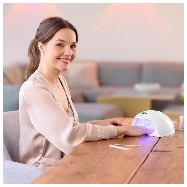 Lampe 2-en-1 ongles - MEDISANA - ND 880 - LED et UV - Ecran - minuterie - Capteur on/off auto - Blanc