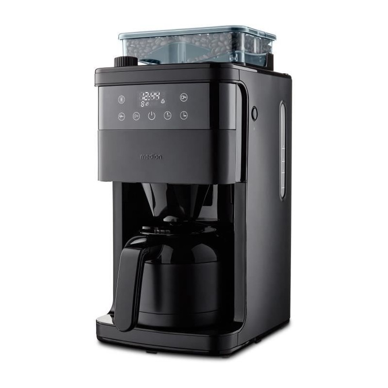 Cafetiere Filtre Digitale Isotherme avec Broyeur - MEDION - 1000W - 1,