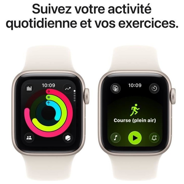 Apple Watch SE 3 GPS - 40mm - Boîtier Starlight Aluminium - Bracelet Starlight Sport Band - S/M Apple Watch SE 3 GPS - 40mm - Boîtier Starlight Aluminium - Bracelet Starlight Sport Band - S/M