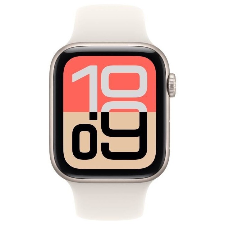 Apple Watch SE 3 GPS - 44mm - Boîtier Starlight Aluminium - Bracelet Starlight Sport Band - M/L