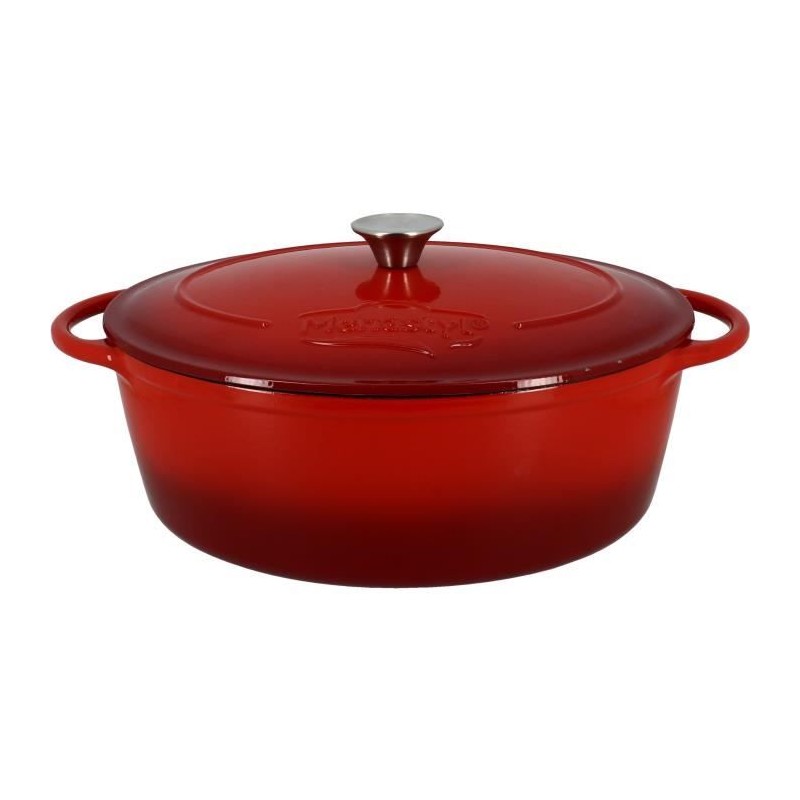 Cocotte - MENASTYL - 6020103 - Ovale - En fonte acier émaillé - Roug
