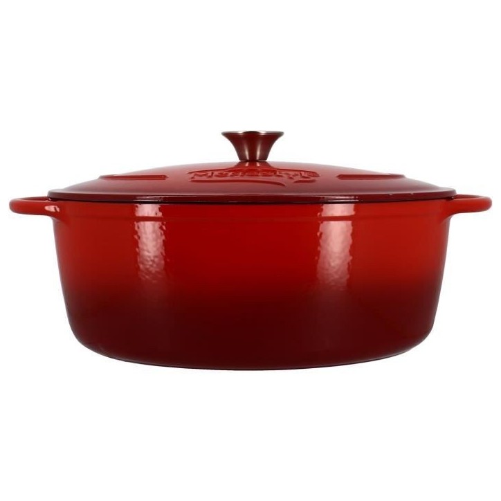 Cocotte - MENASTYL - 6020105 - Ronde - En fonte acier émaillé - Rouge - 7 litres