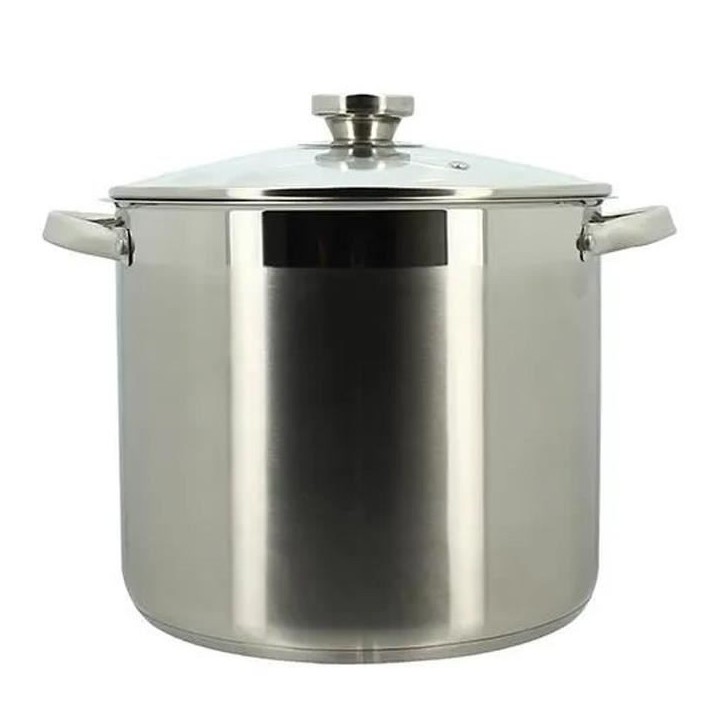 Marmite avec couvercle - MENASTYL - 4615455 - En acier inoxydable - 9 litres - Tous feux dont induction