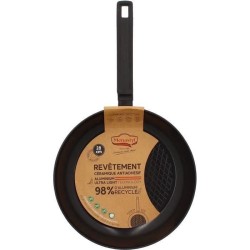 Poele - MENASTYL - 6020638 - En aluminium forgé - 28 cm - Noir - Tous