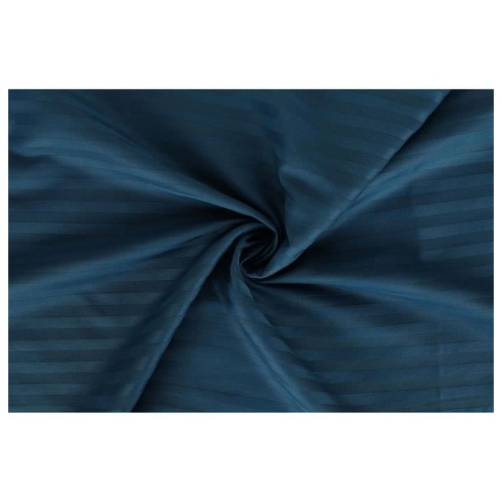 Parure de lit - 1 housse de couette 220 x 240 cm + 2 taies d'oreiller 60 x 60 cm - Satiné 100% coton - Bleu