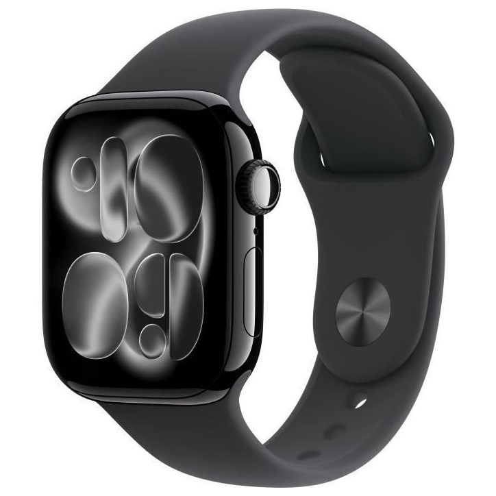 Apple Watch Series 11 GPS - 42mm - Boîtier Jet Black Aluminium - Bracelet Black Sport Band - S/M